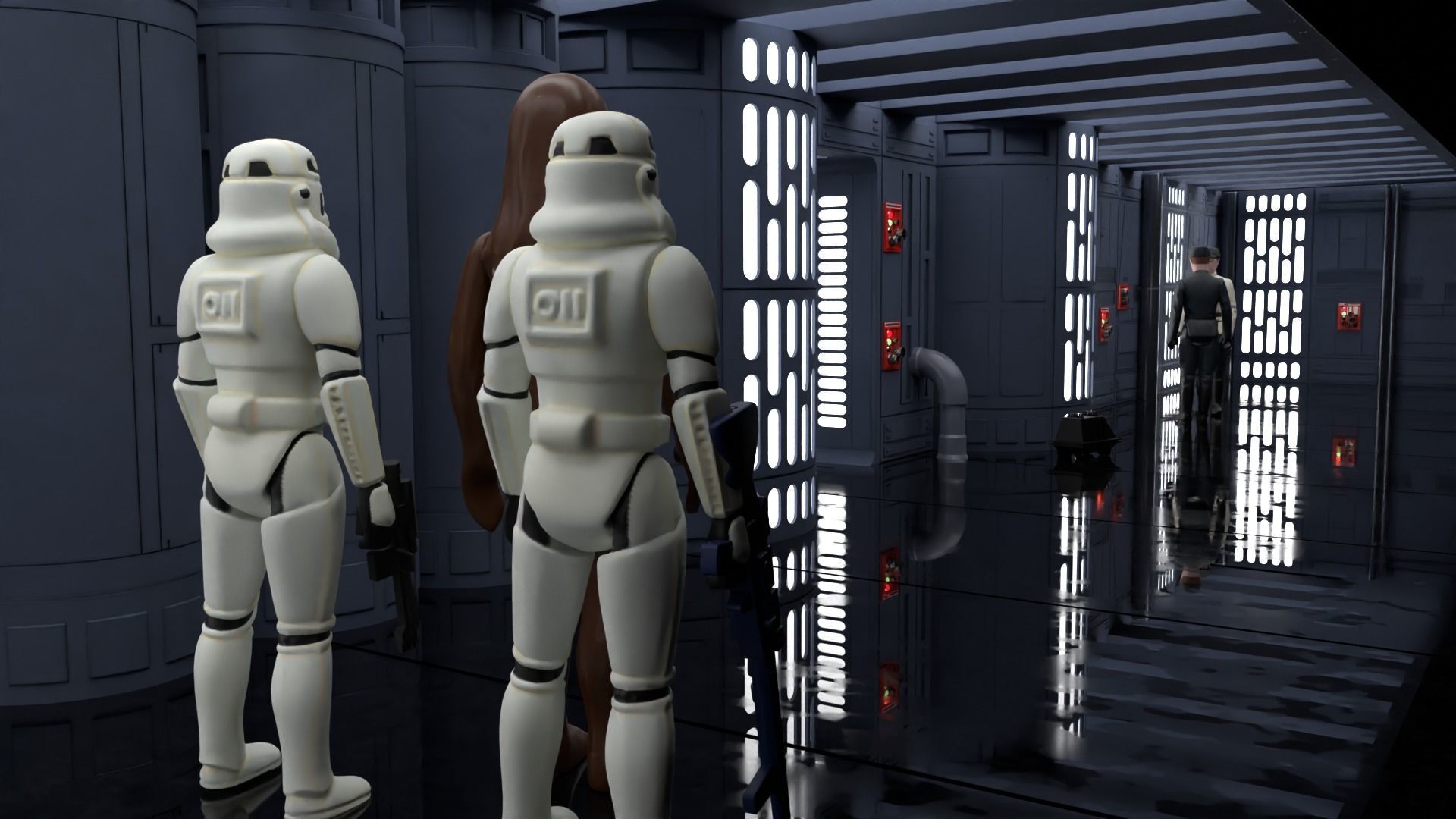 Set 7 - Death Star Hallway 1-12 scale Blackseries 3D Model Collection_24