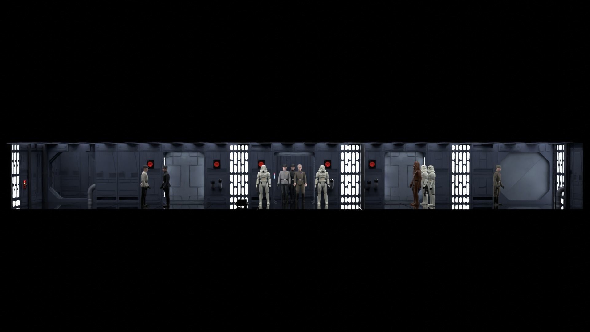 Set 7 - Death Star Hallway 1-12 scale Blackseries 3D Model Collection_17