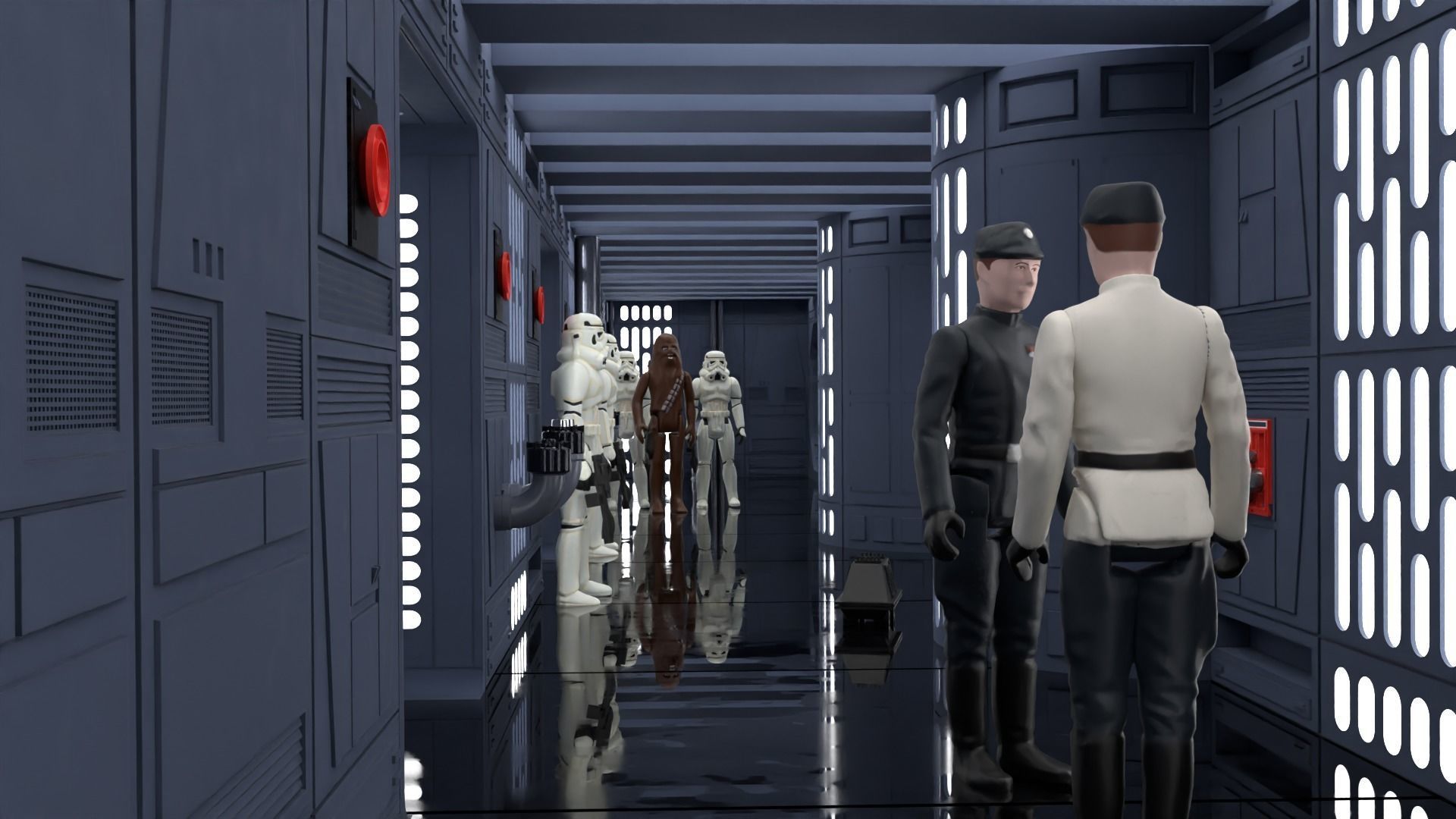 Set 7 - Death Star Hallway 1-12 scale Blackseries 3D Model Collection_25