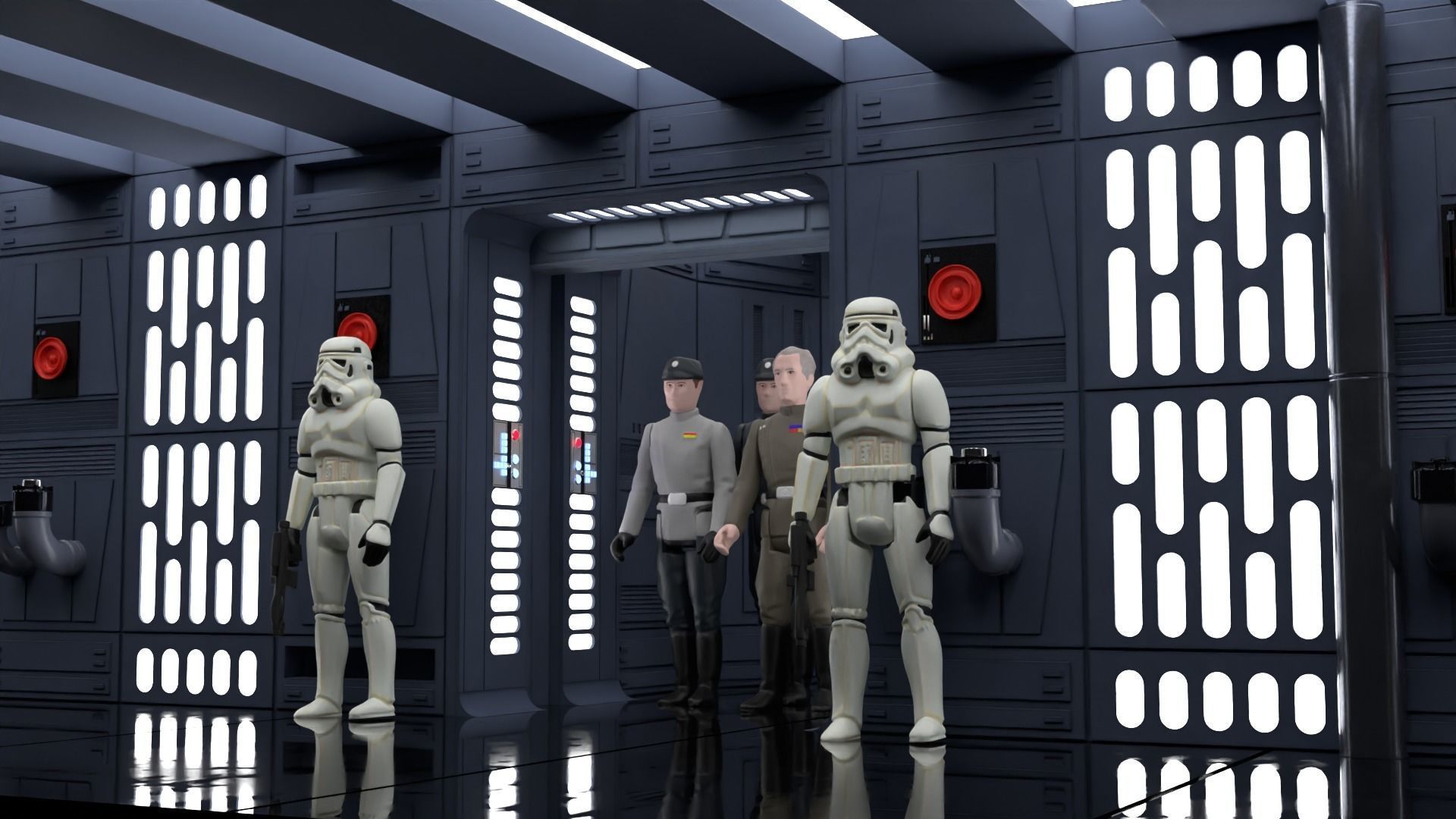 Set 7 - Death Star Hallway 1-12 scale Blackseries 3D Model Collection_27