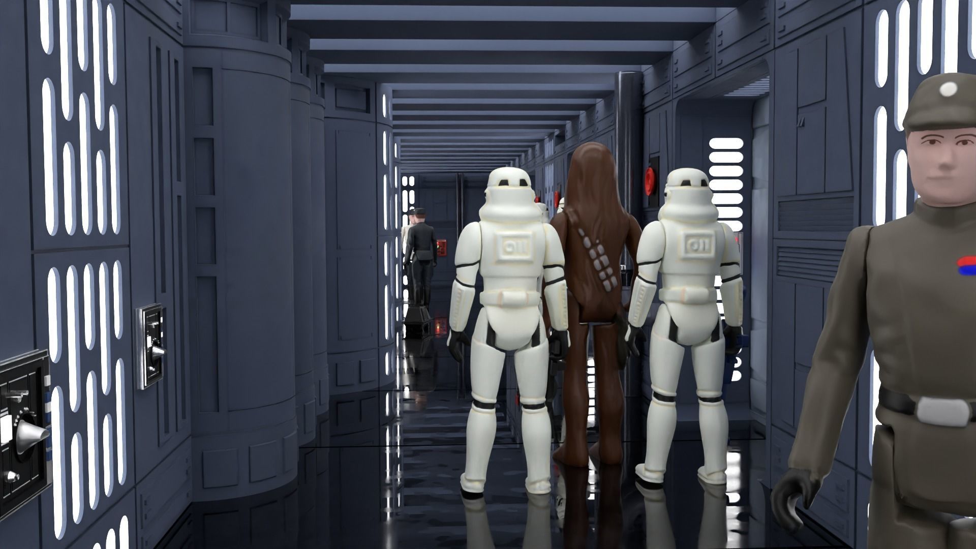 Set 7 - Death Star Hallway 1-18 scale Hasbro Kenner 3D Model Collection_27