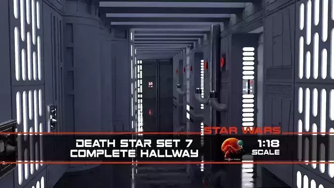 Set 7 - Death Star Hallway 1-18 scale Hasbro Kenner 3D Model Collection