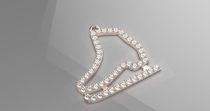 jewelry skate shoes diamond pandant 3d model 3D print model