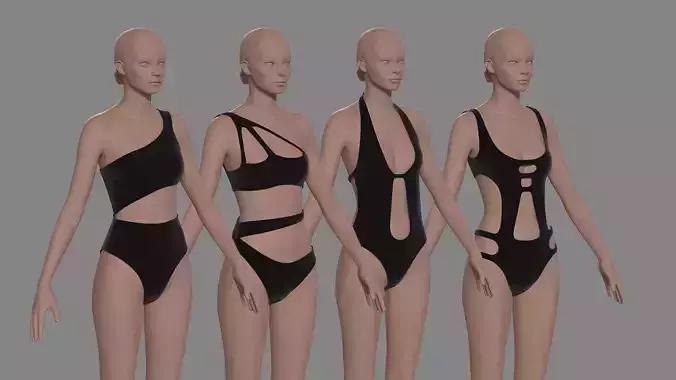 15 Bikini Set 3D model 15 Bikini Set 3D model