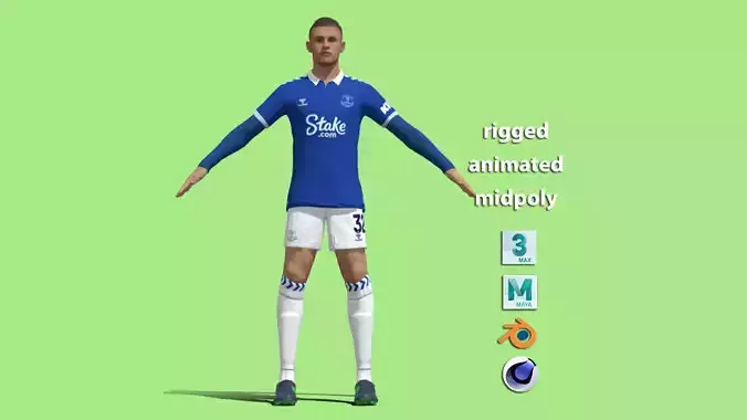 T-Pose Rigged Branthwaite Everton