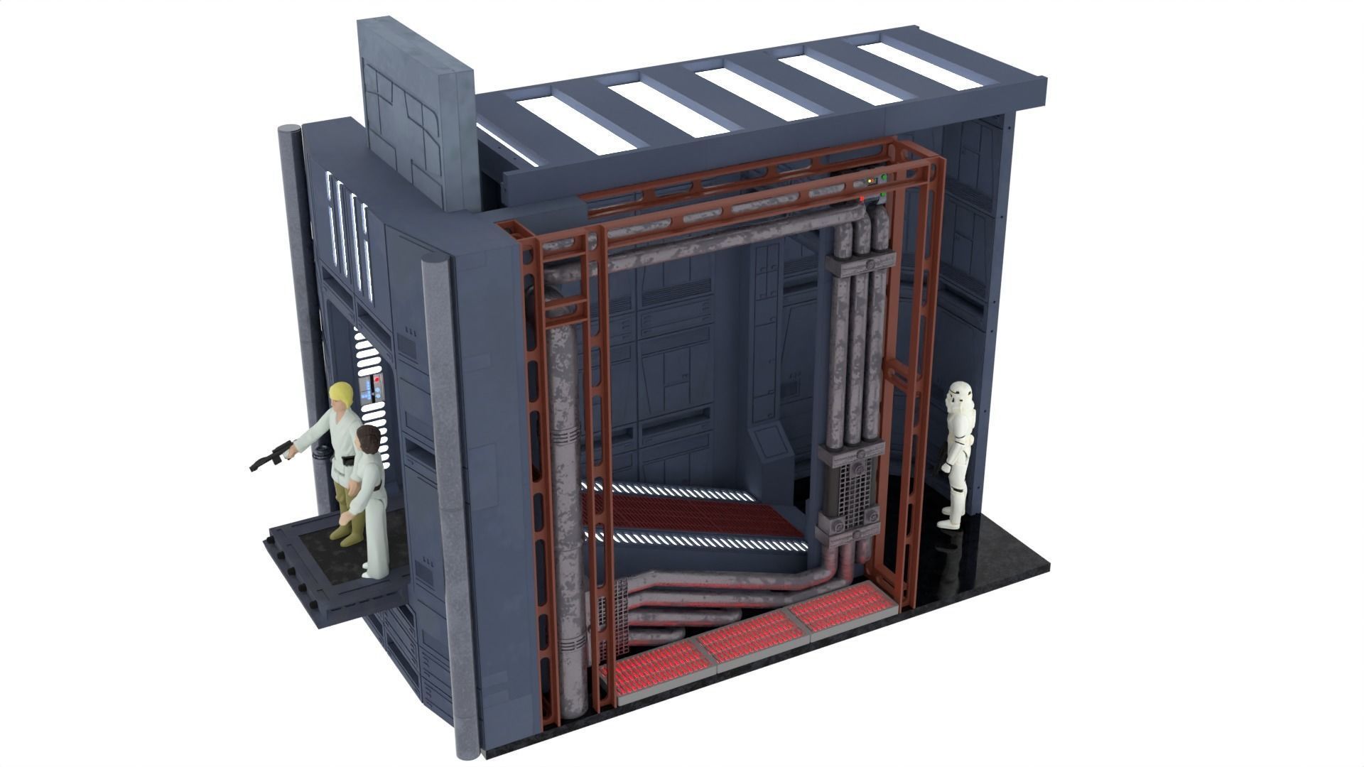 Set 2b - Death Star Extention Bridge Hallway 1-6 Scale Hottoys 3D print model_8