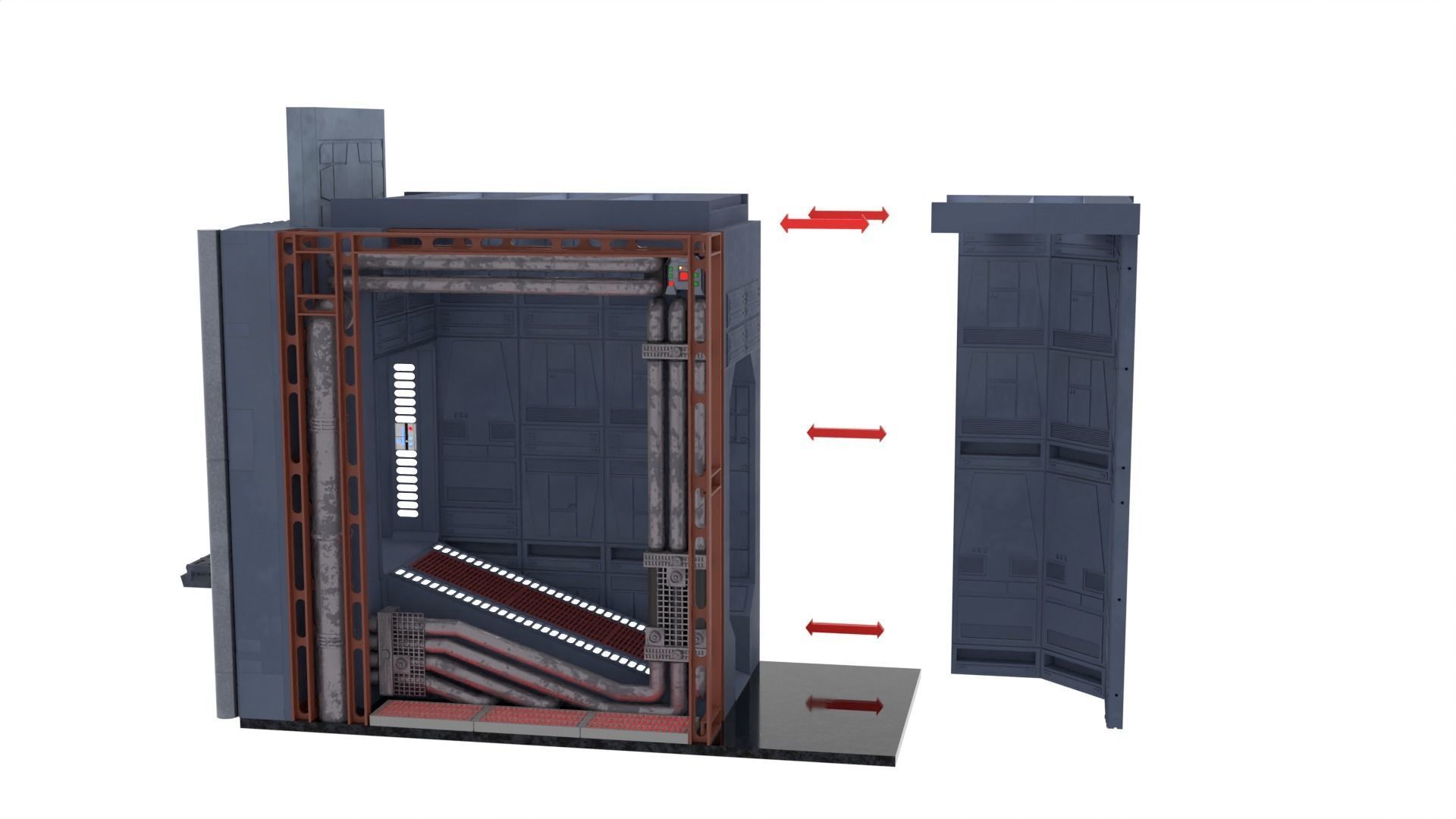 Set 2b - Death Star Extention Bridge Hallway 1-6 Scale Hottoys 3D print model_53