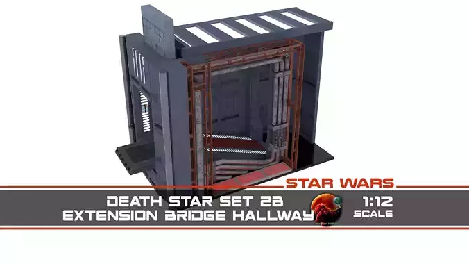 Set 2b - Death Star Extention Bridge Hallway 1-12 Scale 3D print model