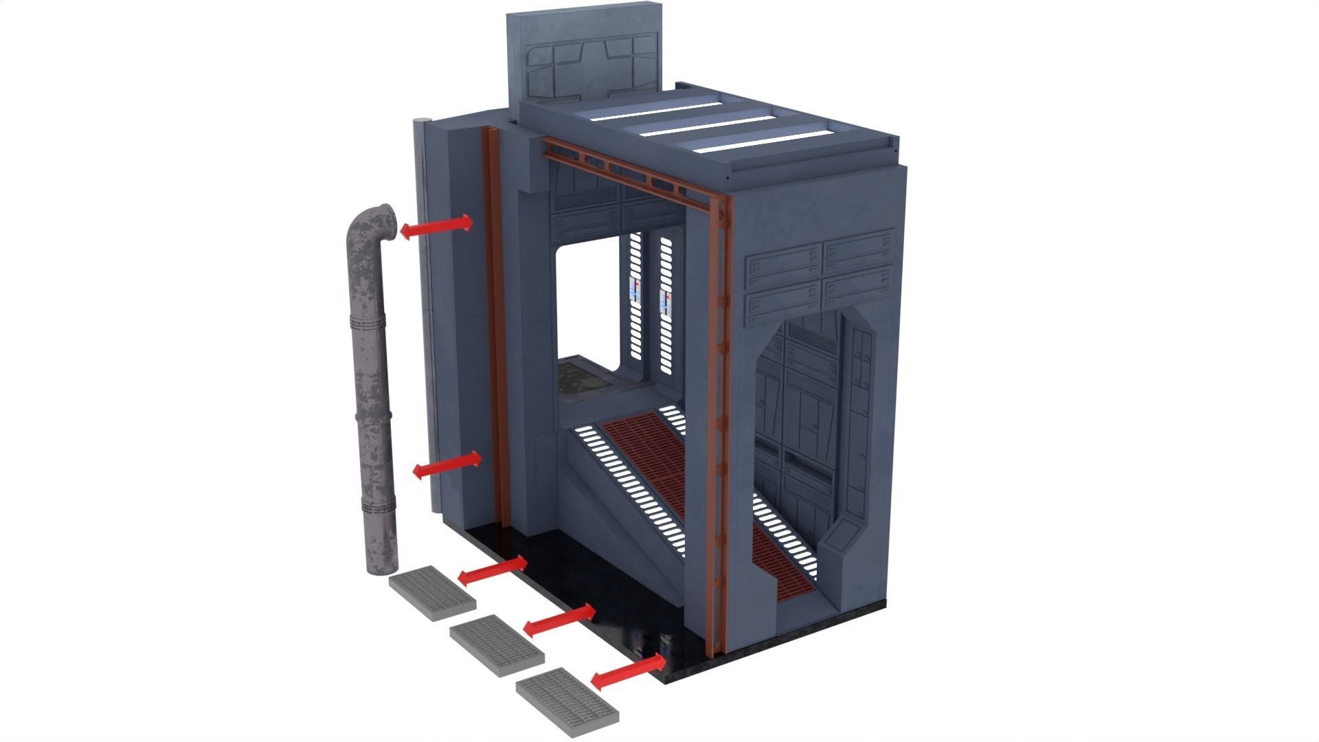 Set 2b - Death Star Extention Bridge Hallway 1-12 Scale 3D print model_37