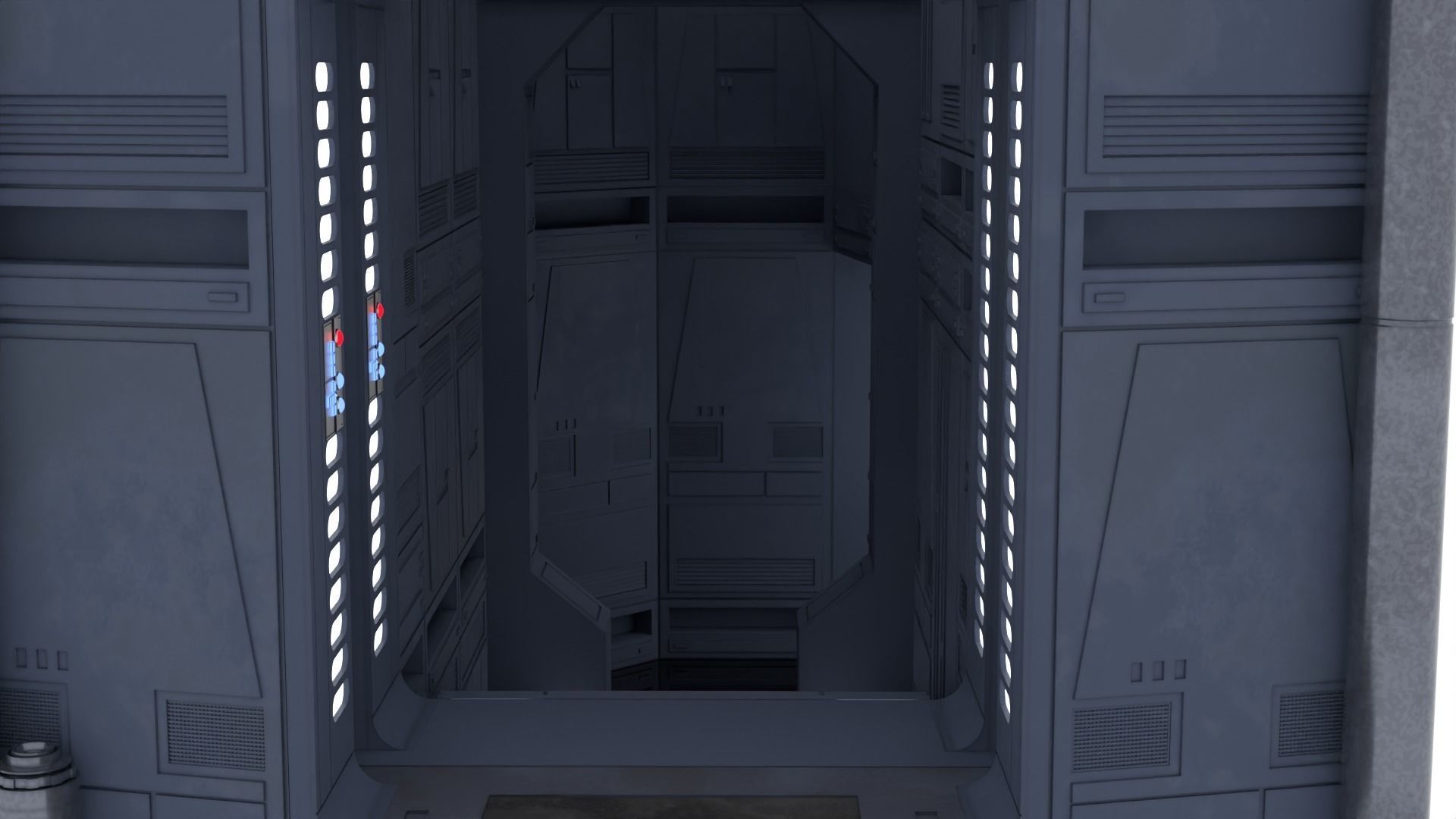 Set 2b - Death Star Extention Bridge Hallway 1-12 Scale 3D print model_6