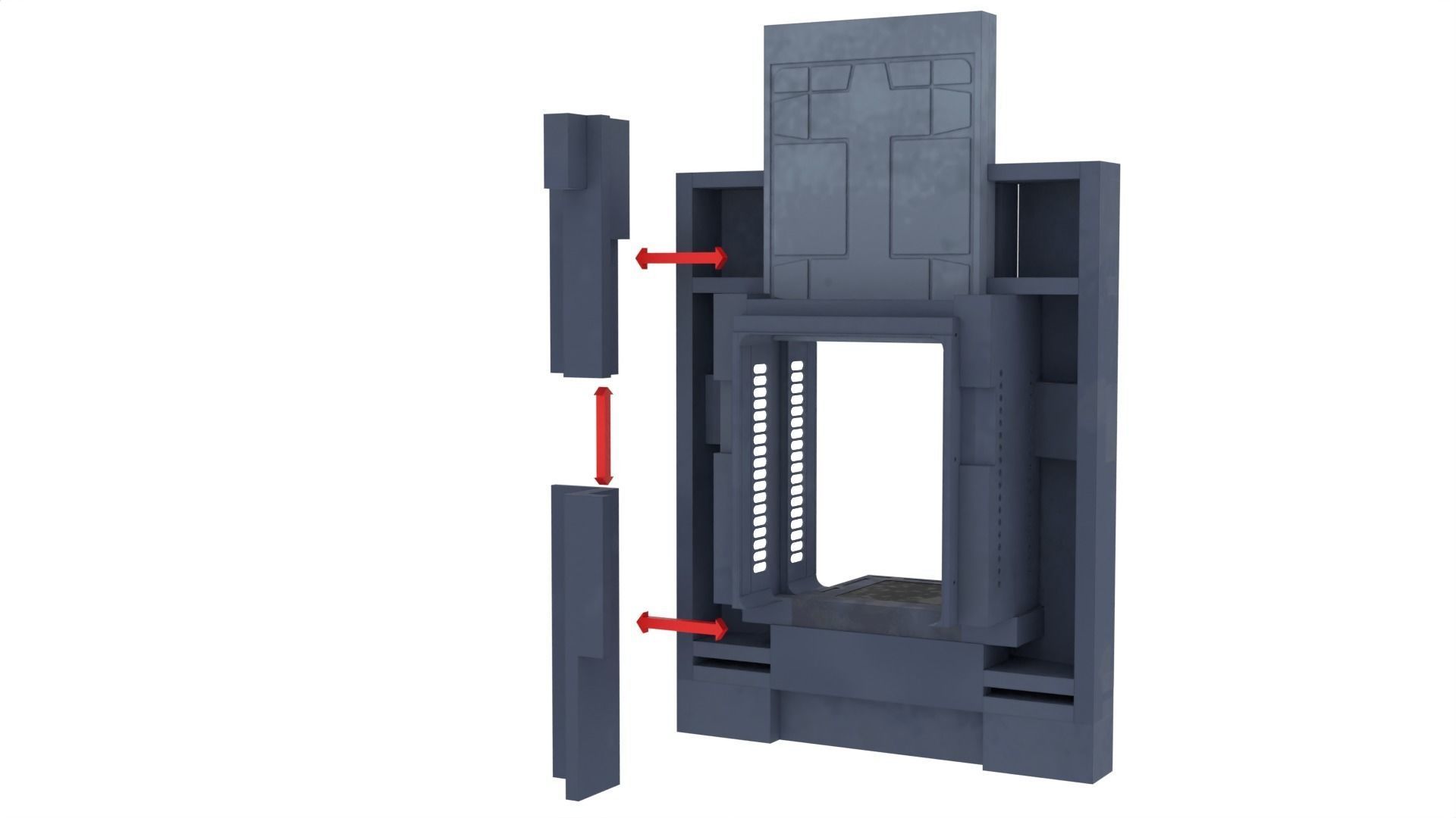 Set 2b - Death Star Extention Bridge Hallway 1-18 Scale kenner 3D print model_32