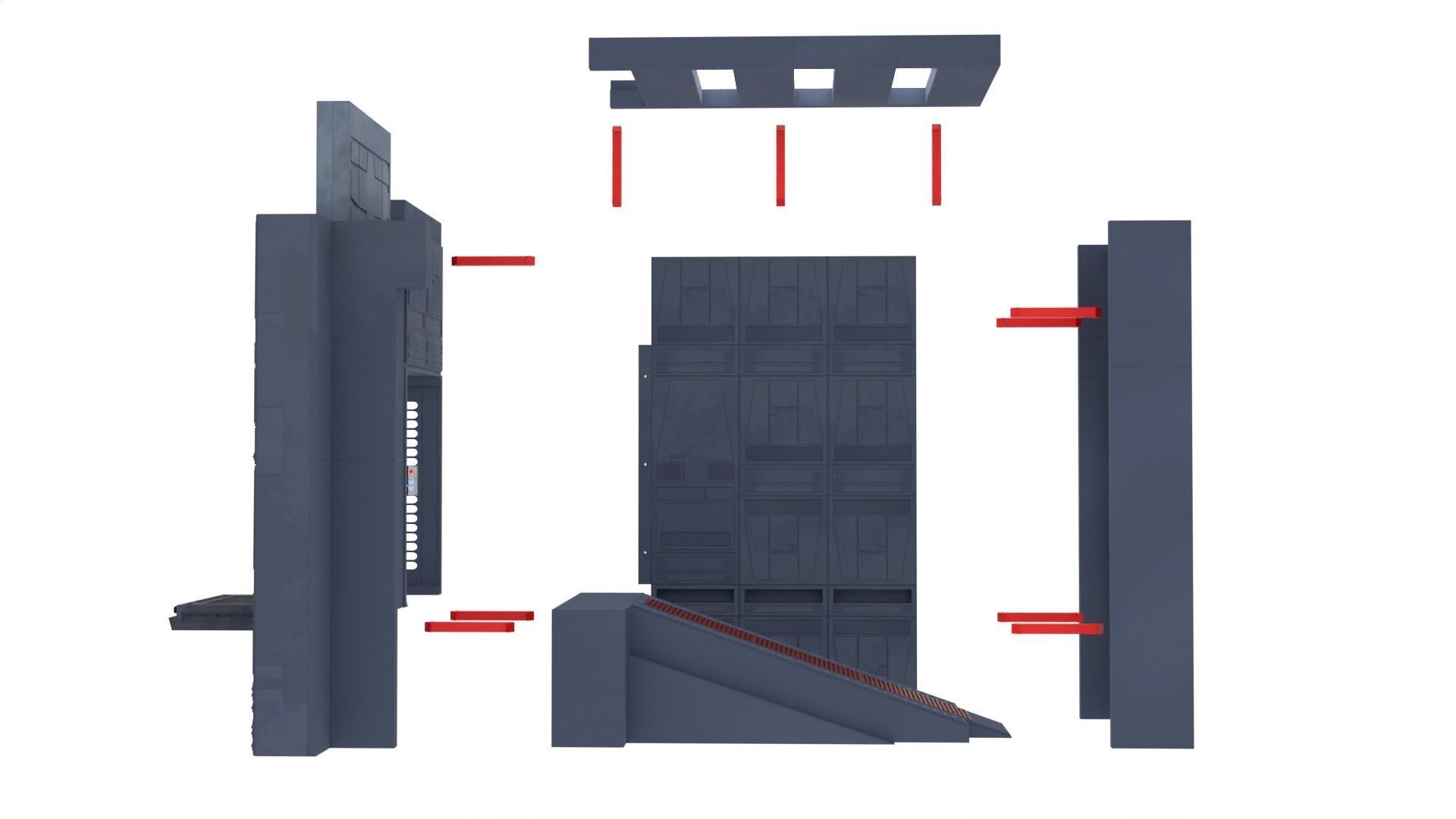 Set 2b - Death Star Extention Bridge Hallway 1-18 Scale kenner 3D print model_30