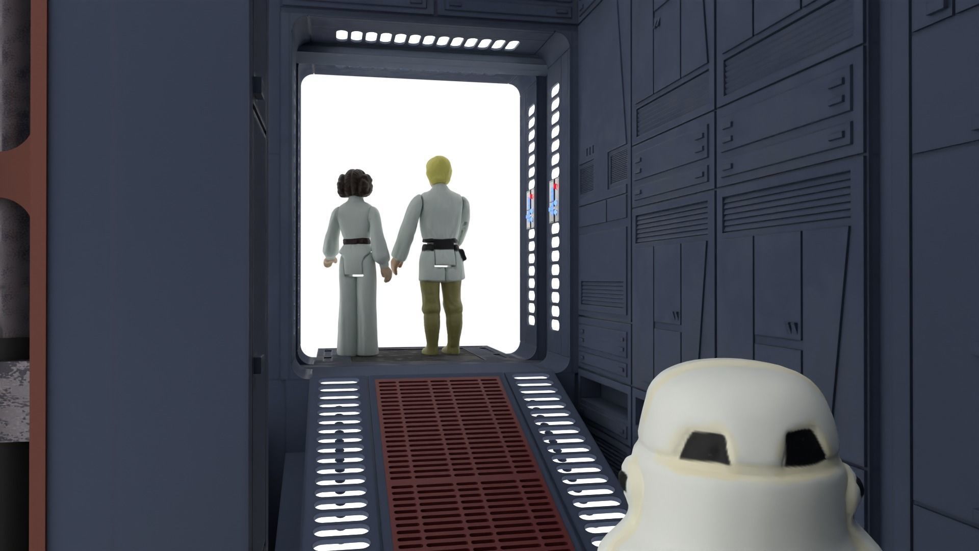 Set 2b - Death Star Extention Bridge Hallway 1-18 Scale kenner 3D print model_11