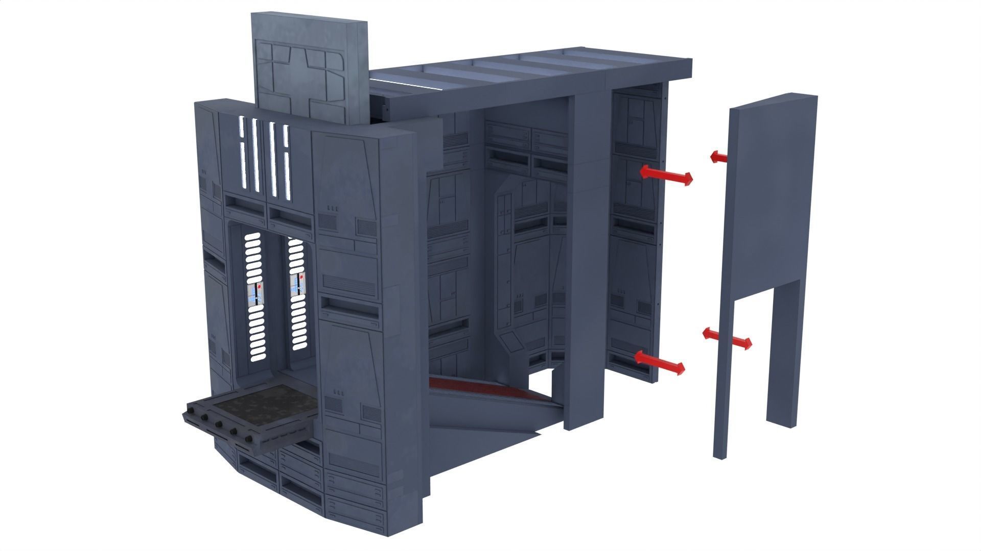 Set 2b - Death Star Extention Bridge Hallway 1-18 Scale kenner 3D print model_50