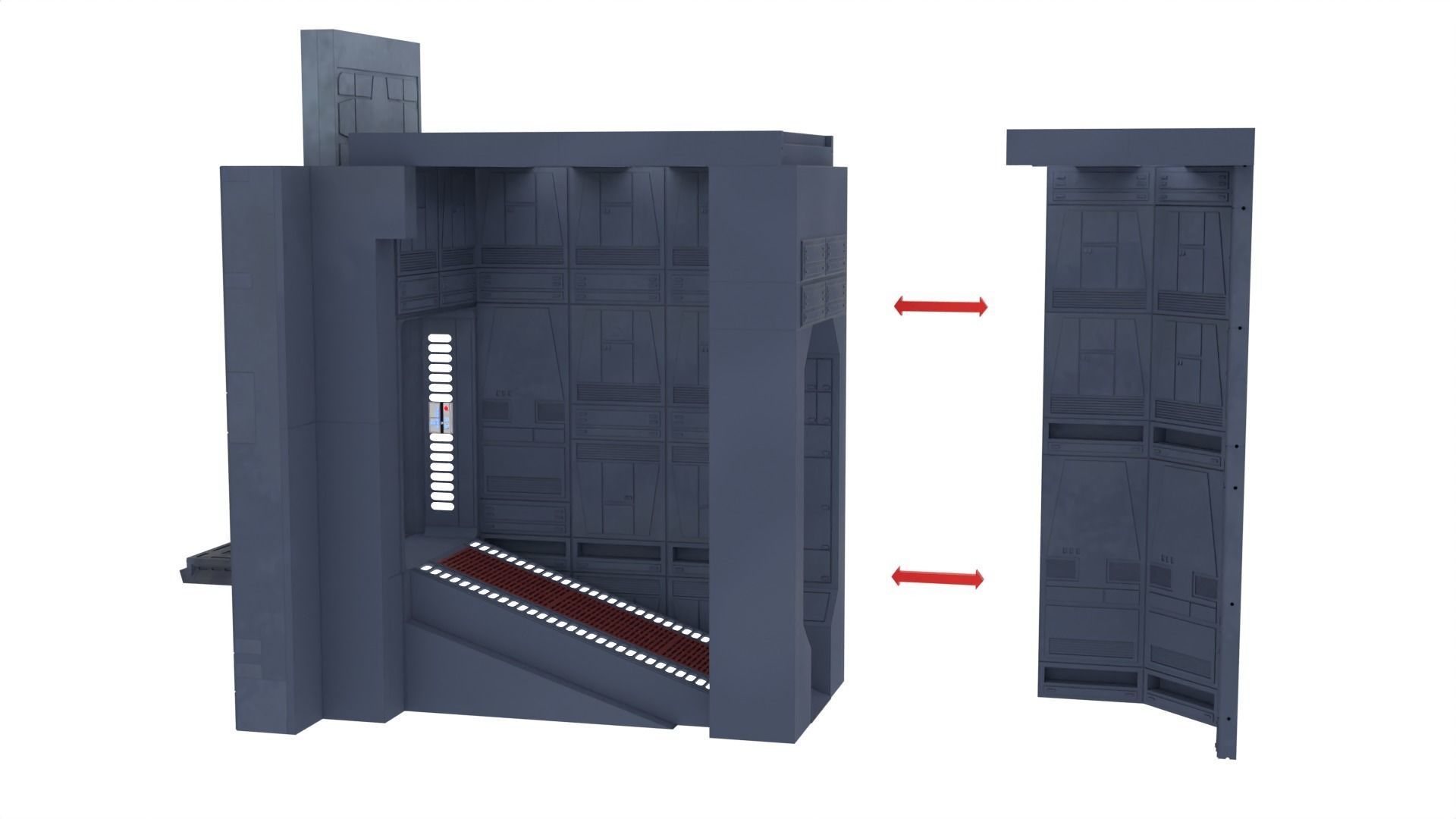 Set 2b - Death Star Extention Bridge Hallway 1-6 Scale 3D Model Collection_50
