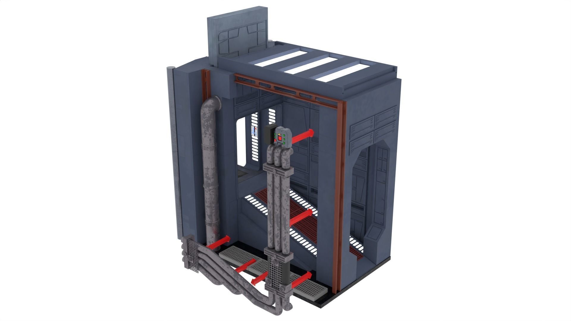 Set 2b - Death Star Extention Bridge Hallway 1-6 Scale 3D Model Collection_40