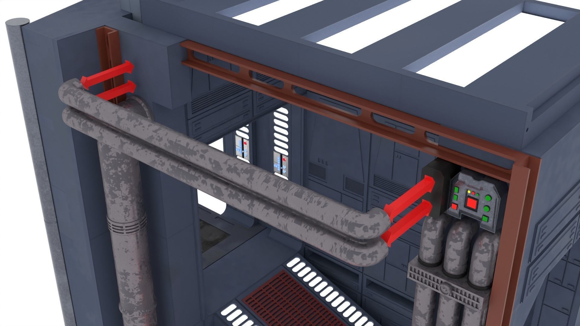 Set 2b - Death Star Extention Bridge Hallway 1-6 Scale 3D Model Collection_54