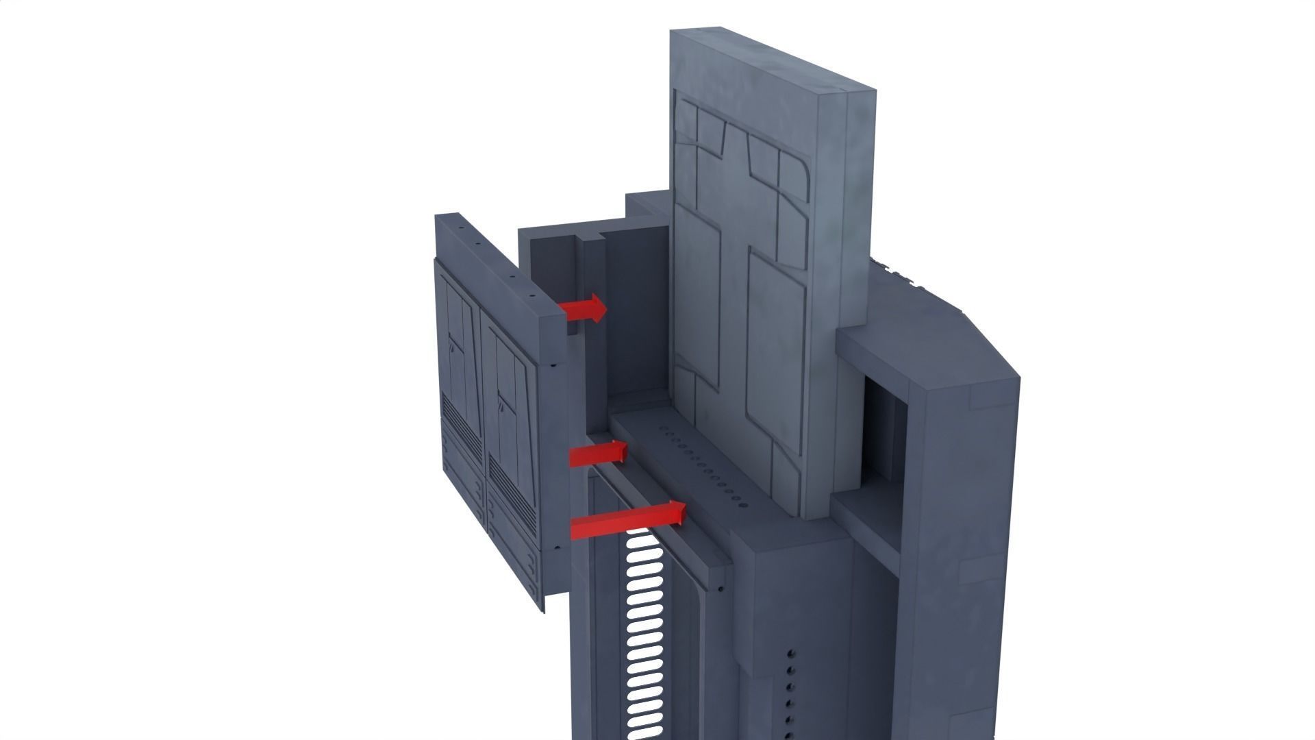 Set 2b - Death Star Extention Bridge Hallway 1-6 Scale 3D Model Collection_46