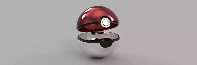 Pokeball STL file for 3D Printing with opening hinge Free 3D print model