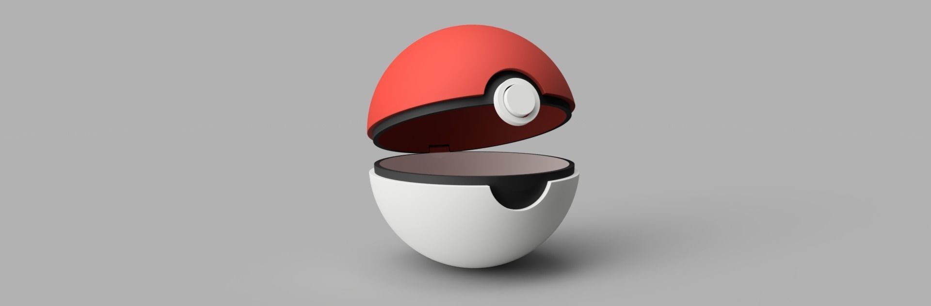 Pokeball STL file for 3D Printing with opening hinge Free 3D print model_3