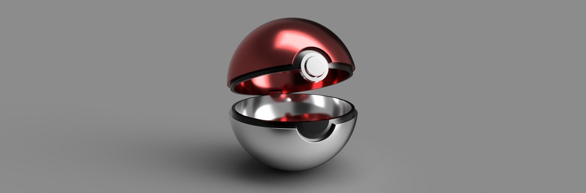 Pokeball STL file for 3D Printing with opening hinge Free 3D print model_4