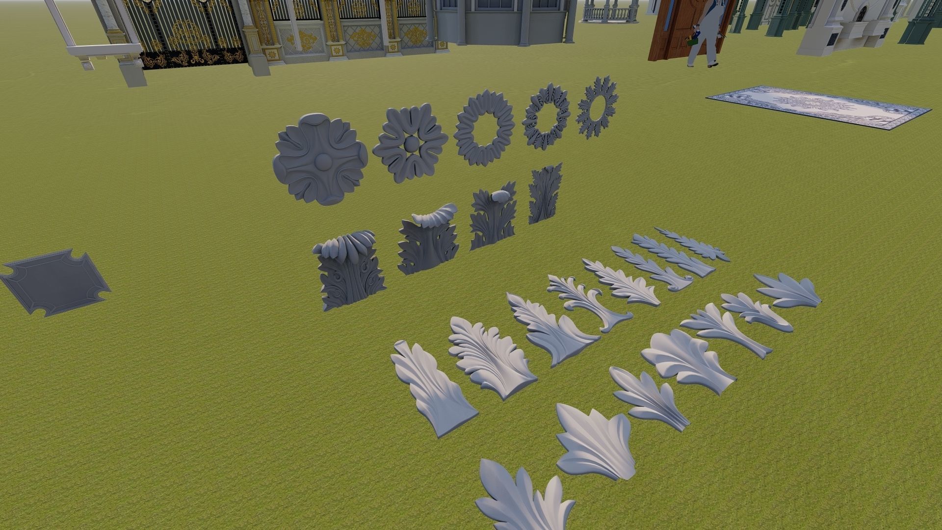 Classic villa components 3d Models Low-poly 3D model_3