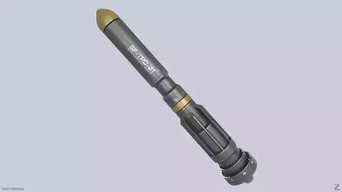 Scifi torpedo Low-poly 3D model