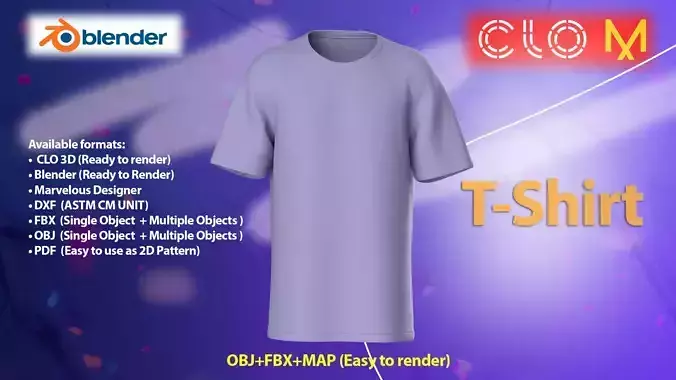 Round Neck Top Tee Design CLO File