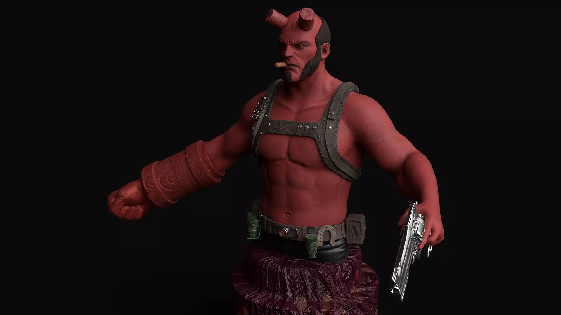 Hellboy Low-poly 3D model_0