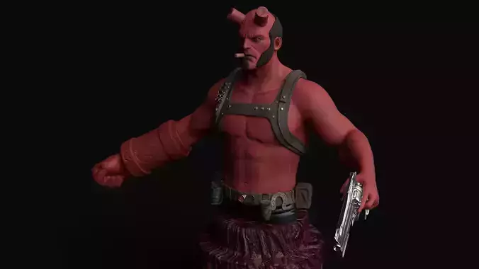 Hellboy Low-poly 3D model