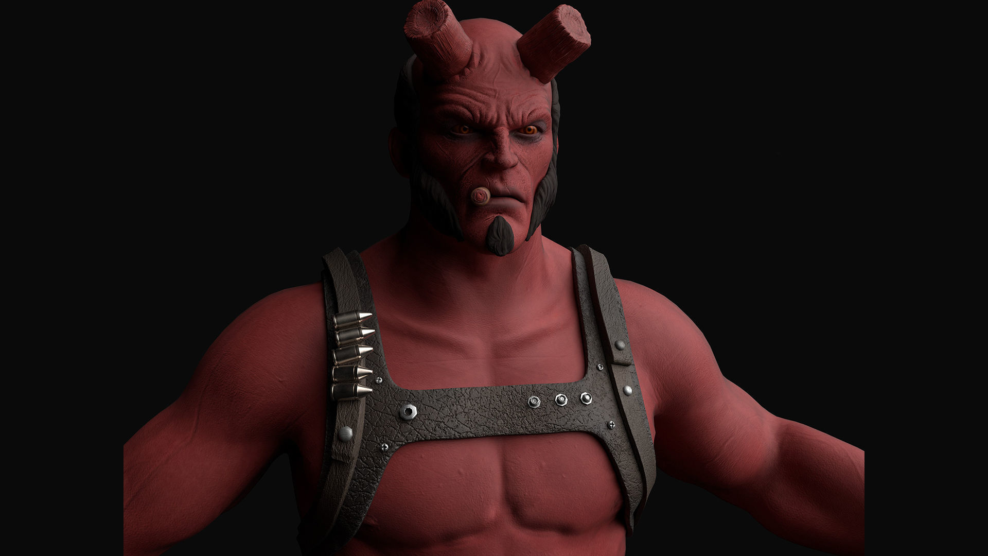 Hellboy Low-poly 3D model_1