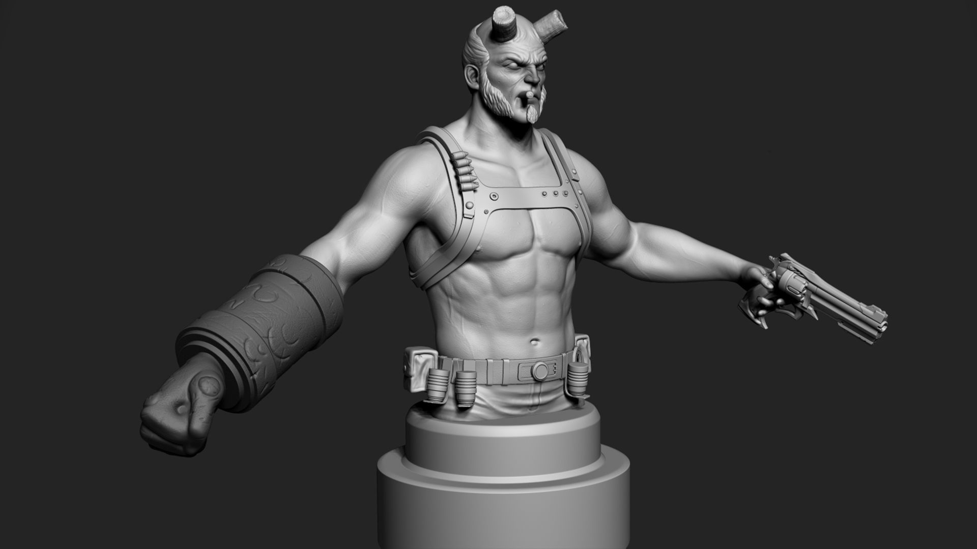 Hellboy Low-poly 3D model_5