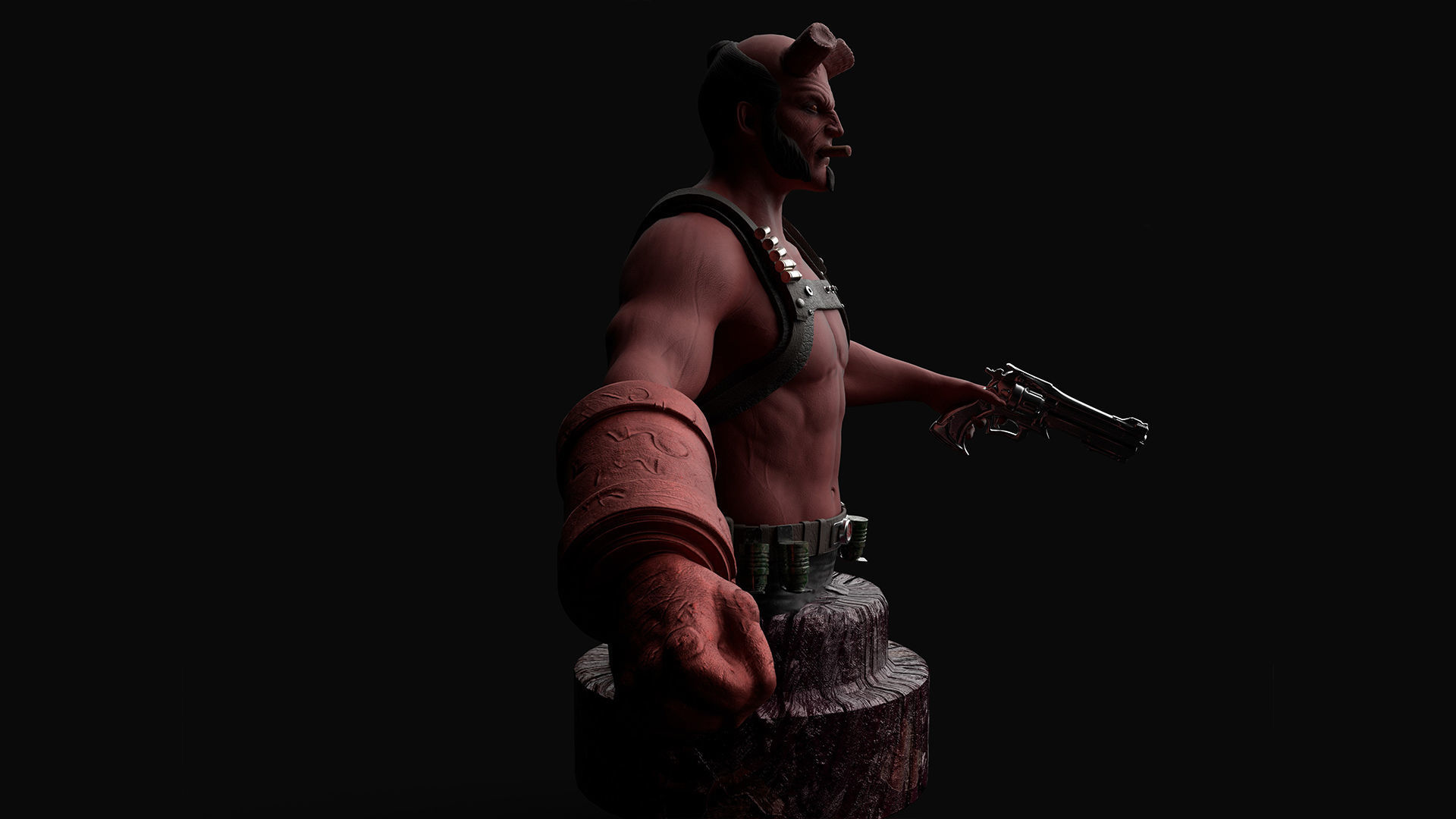 Hellboy Low-poly 3D model_2