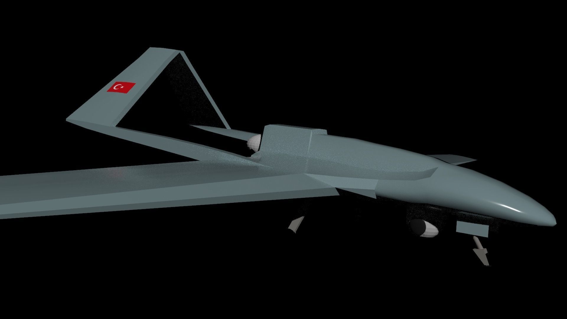 Bayraktar TB2 drone 3D model_1