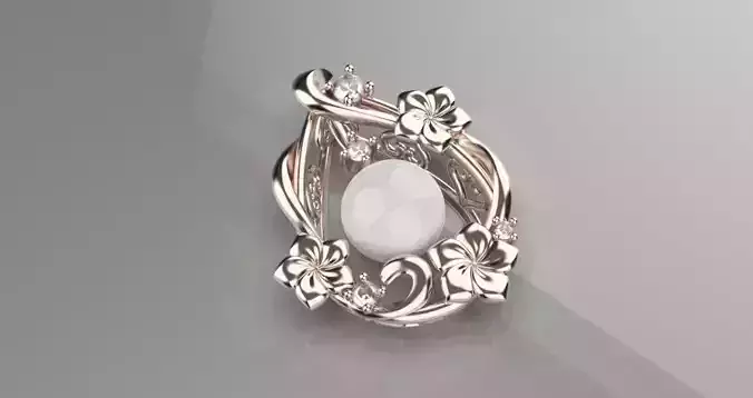 jewelry branch corolla flower Pendant 3d model