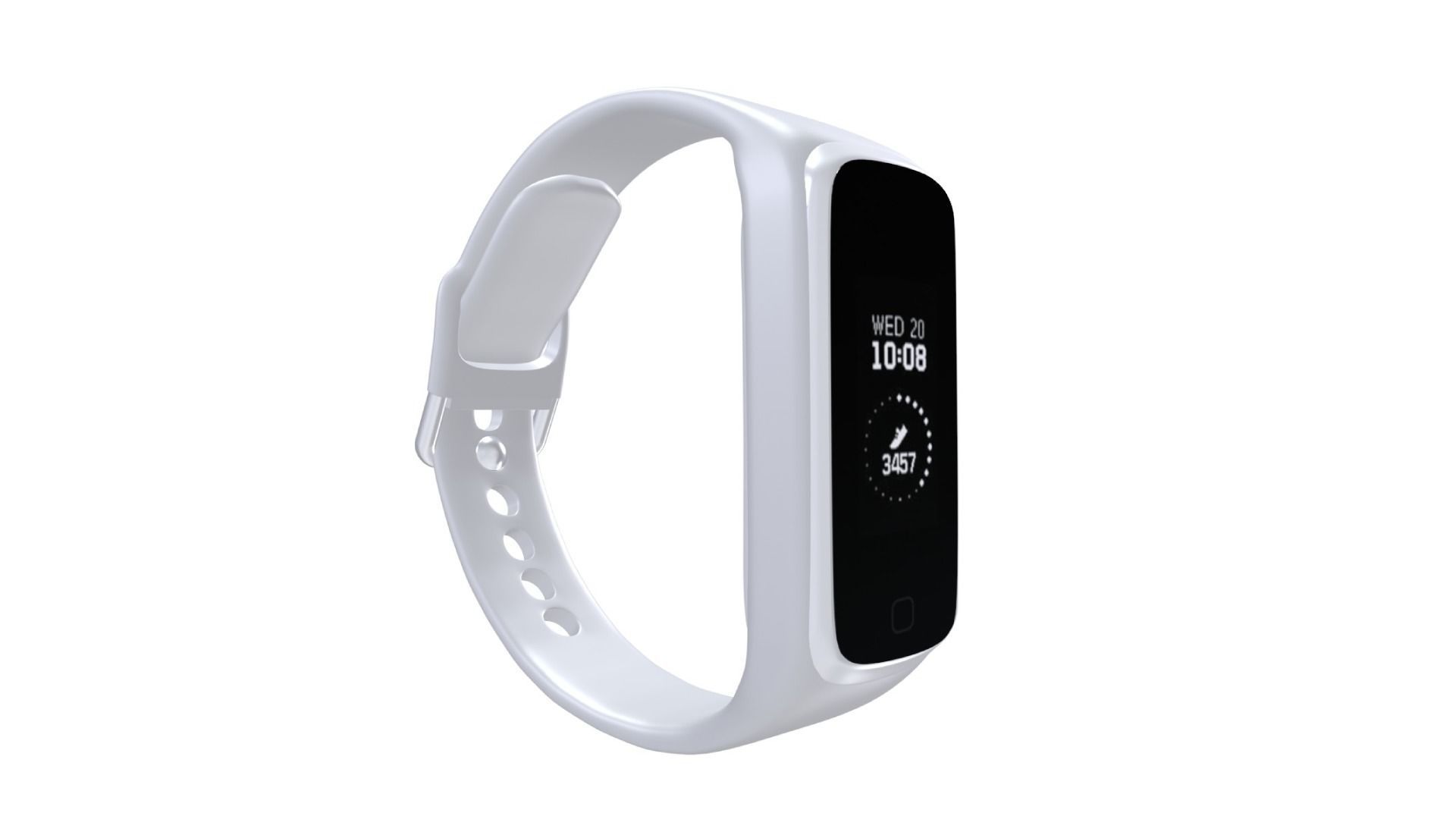 Samsung Galaxy Watch Fit E - White Low-poly 3D model_1