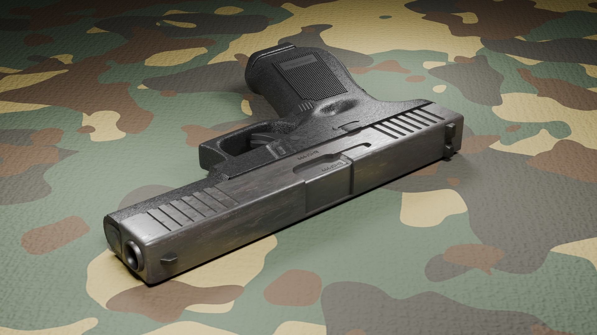 Glock 17 Low-poly 3D model_6