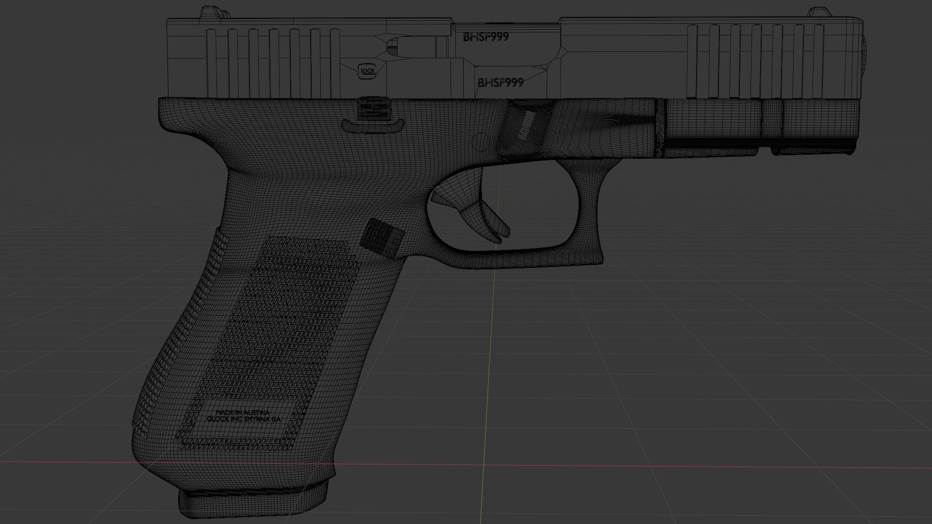 Glock 17 Low-poly 3D model_13