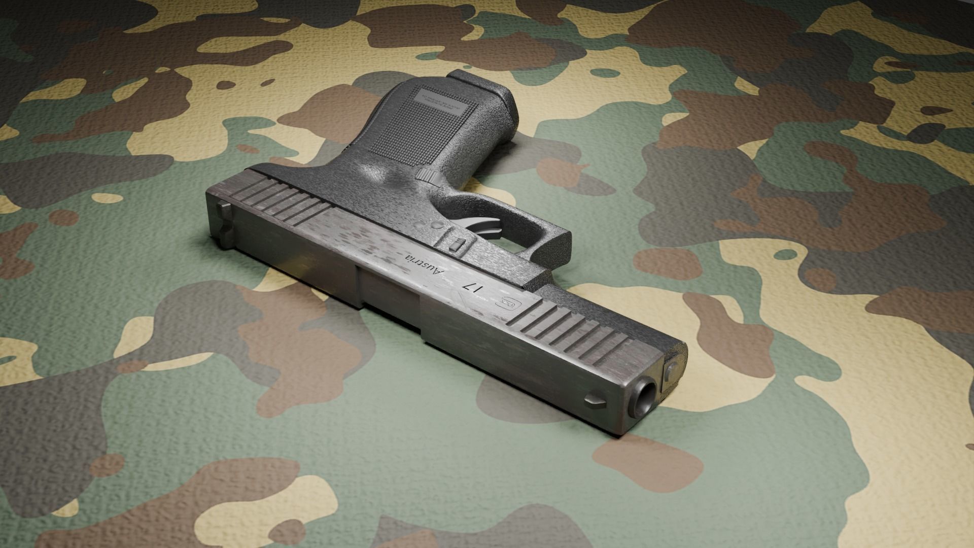 Glock 17 Low-poly 3D model_2