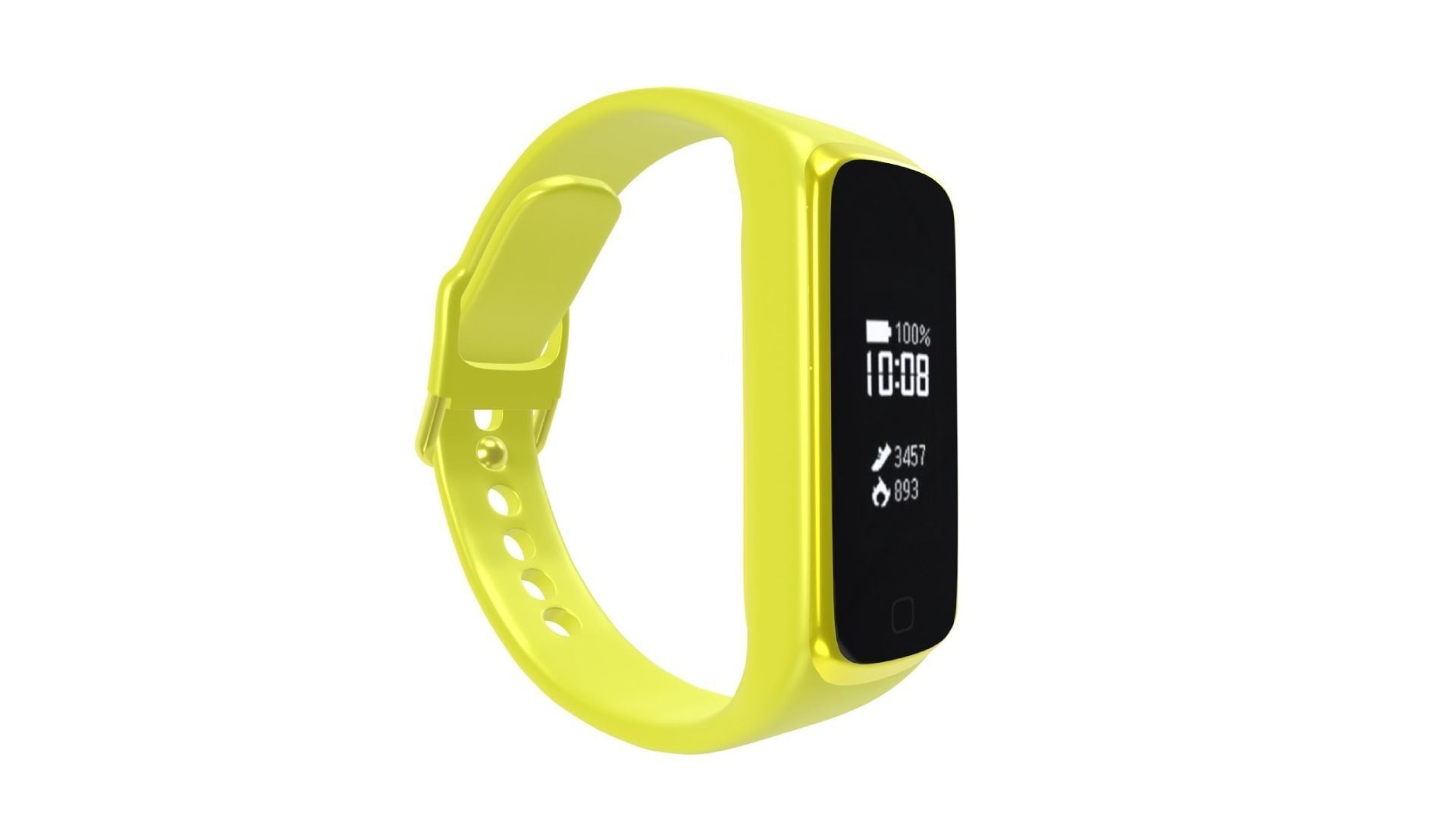 Samsung Galaxy Watch Fit E - Yellow Low-poly 3D model_1