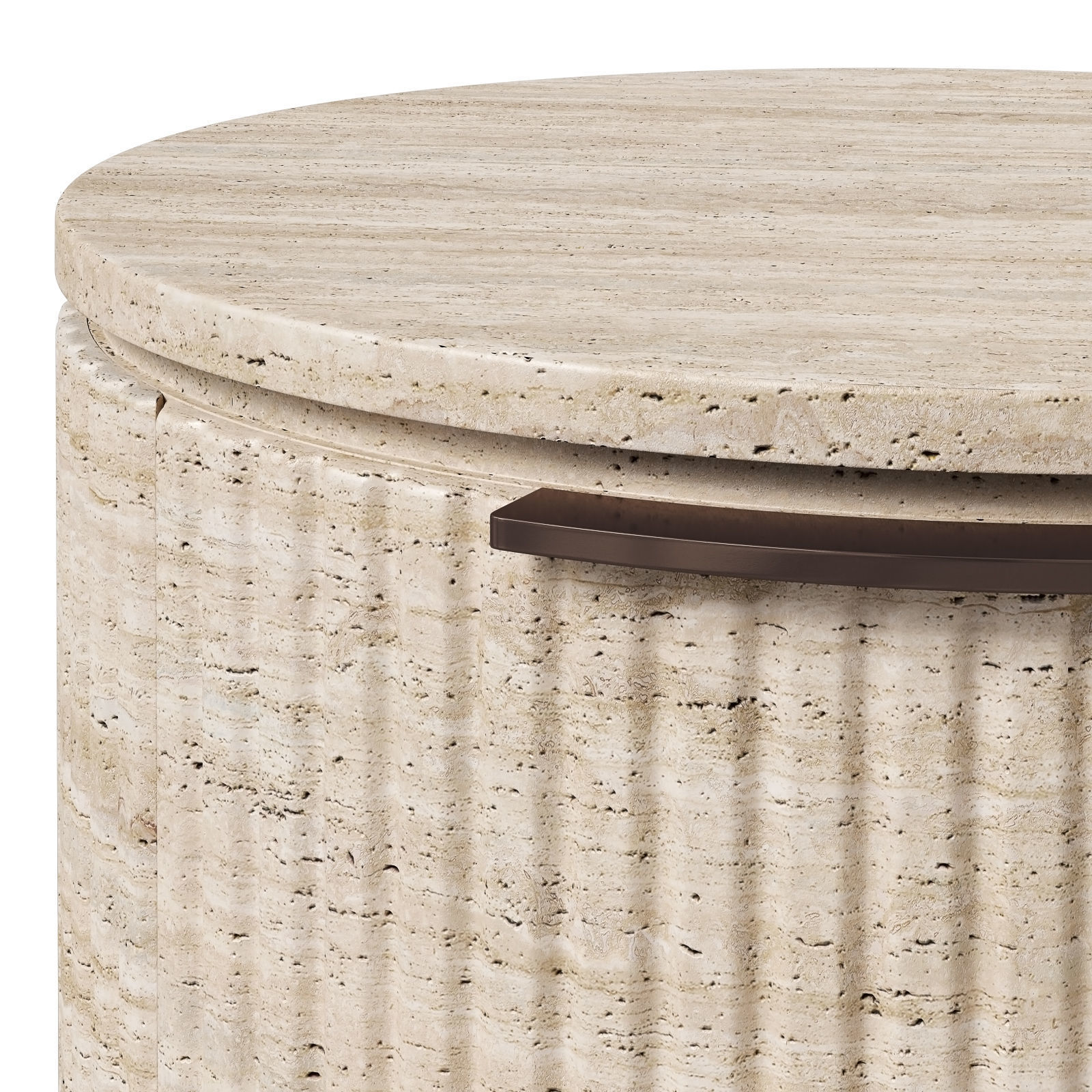 Restoration Hardware Byron travertine closed nightstand 3D model_3