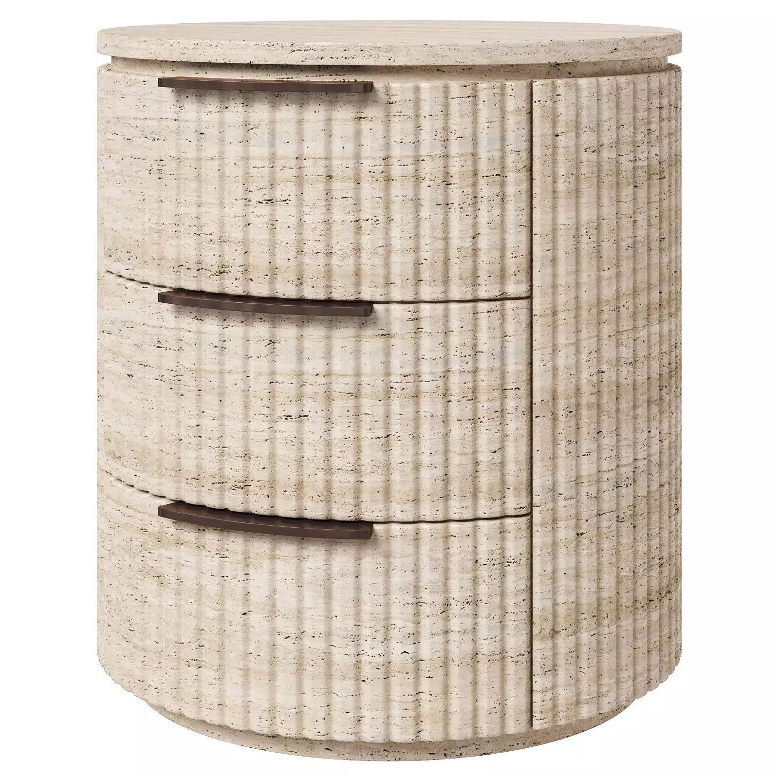 Restoration Hardware Byron travertine closed nightstand 3D model_0