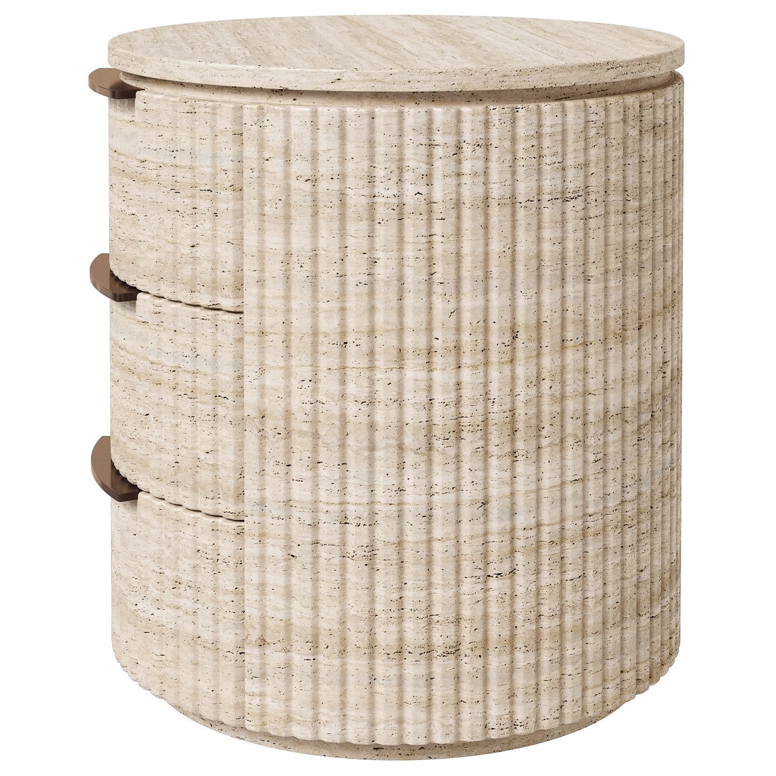 Restoration Hardware Byron travertine closed nightstand 3D model_2