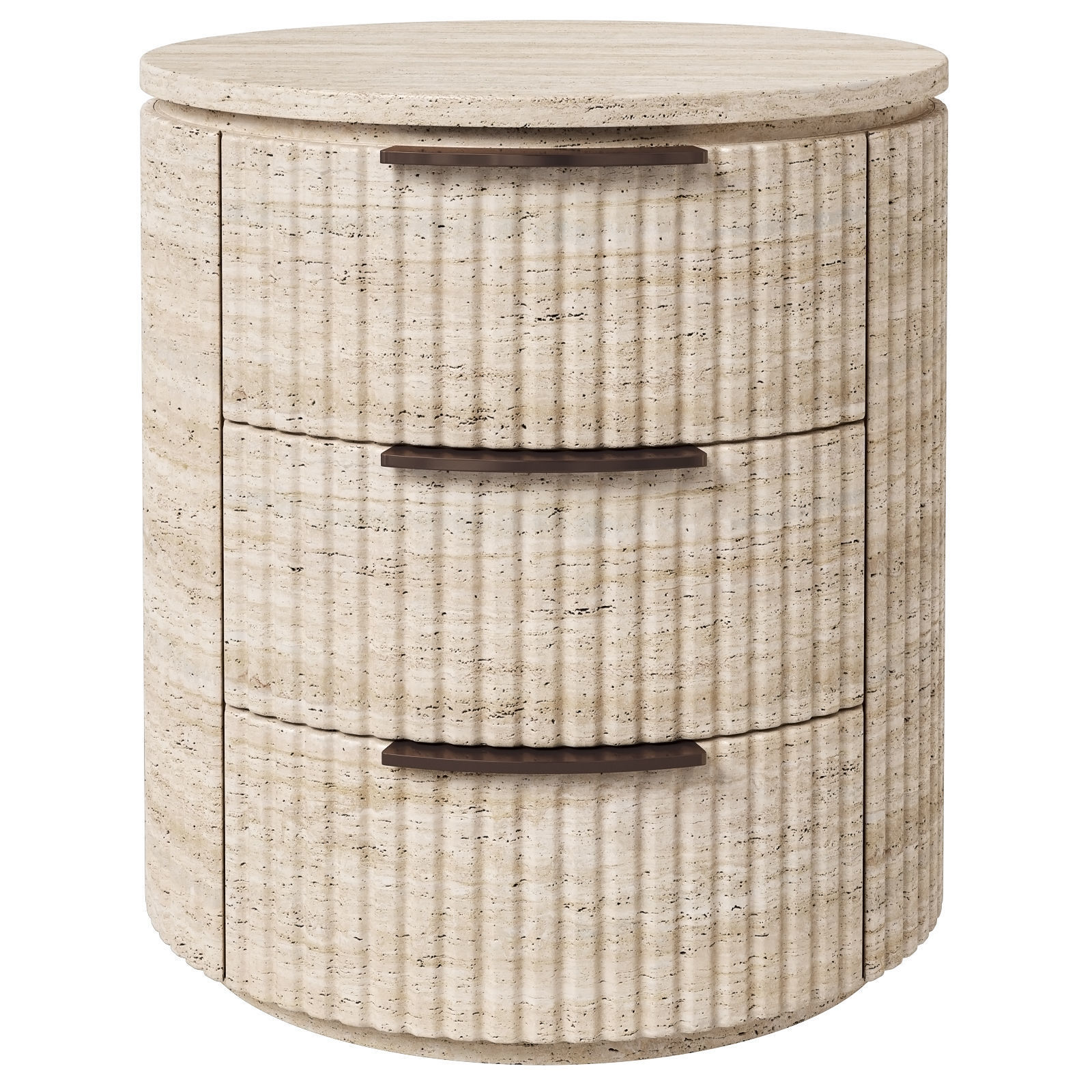 Restoration Hardware Byron travertine closed nightstand 3D model_1