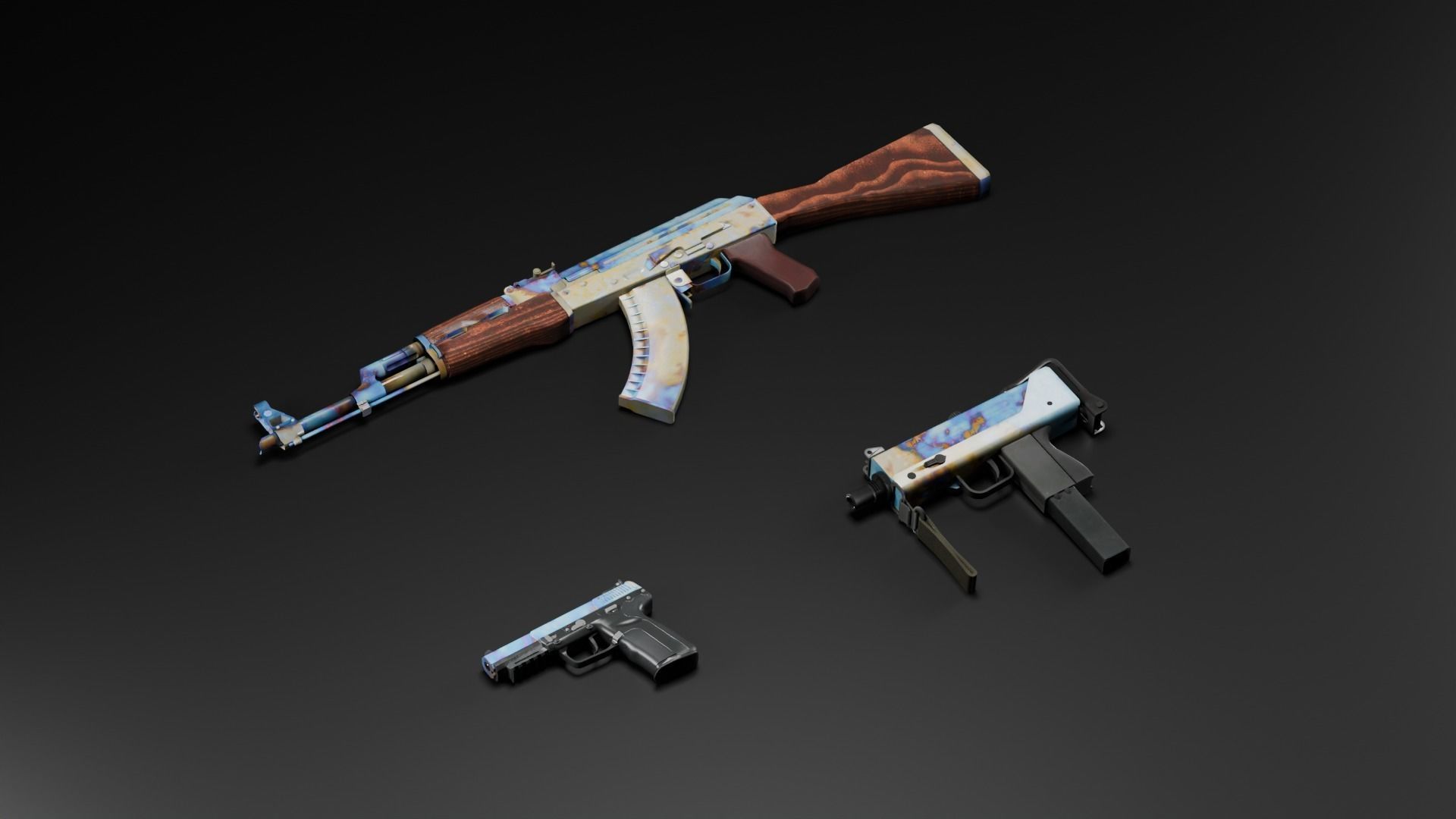 CS2 Case Hardened Collection 3D model_2