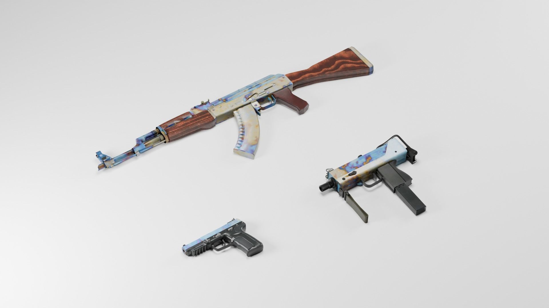 CS2 Case Hardened Collection 3D model_1