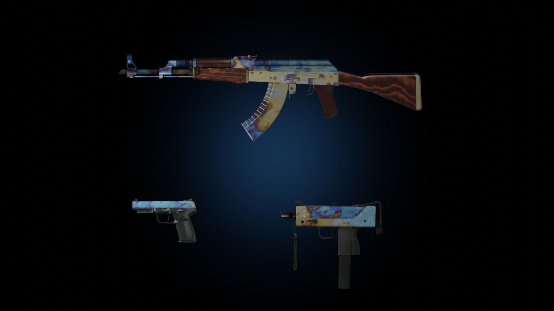 CS2 Case Hardened Collection 3D model_4
