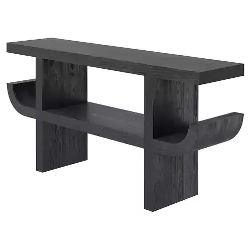 CB2  black acacia console Pagoda