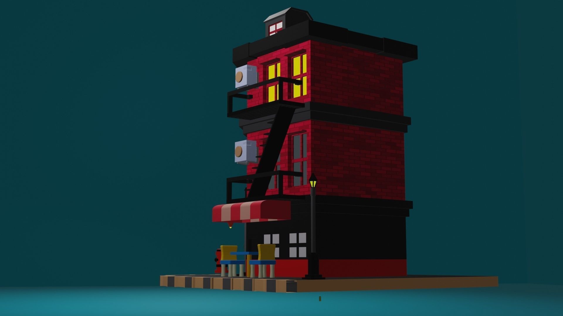 HOUSE Low-poly 3D model_5