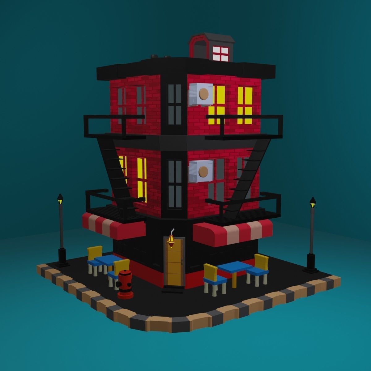 HOUSE Low-poly 3D model_7